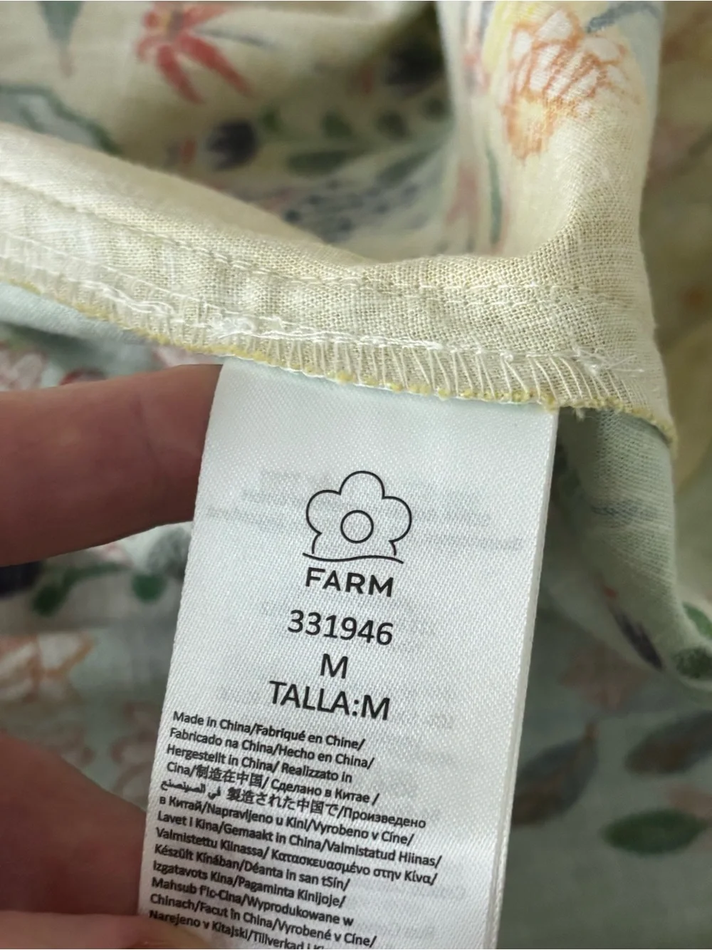 FARM Rio Yellow, Green and Cream Floral Panel Maxi Dress linen M - Picture 13 of 16